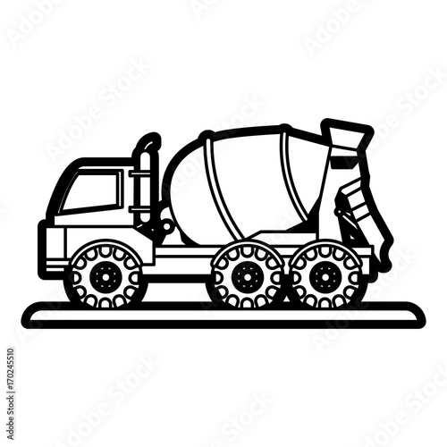 Concrete mixer of under construction and repair theme Isolated design Vector illustration