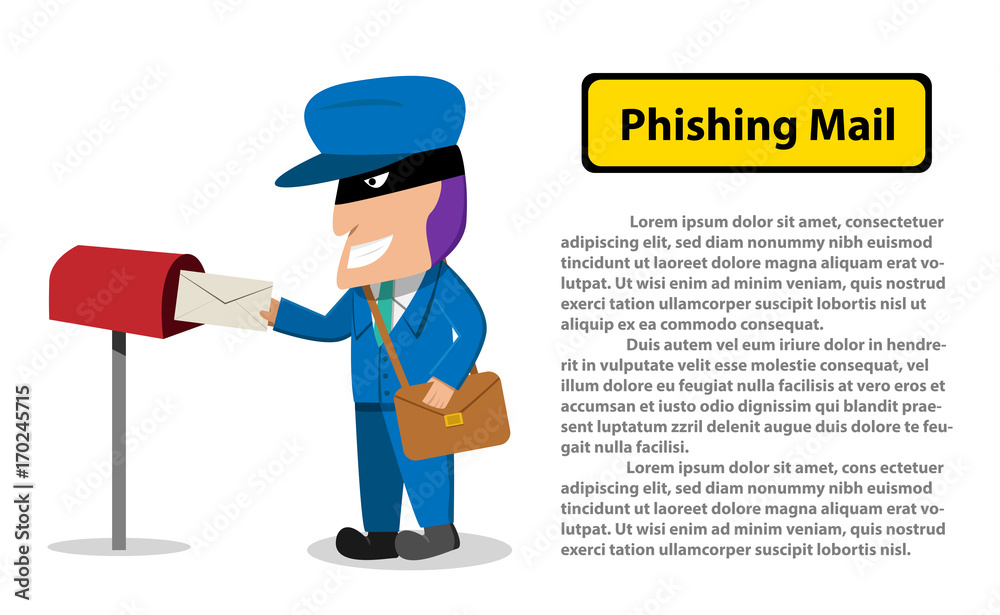 Hacker send a phishing mail to victim, Vector
