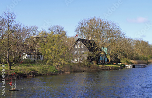 canal Stadsgraven and wooden houses