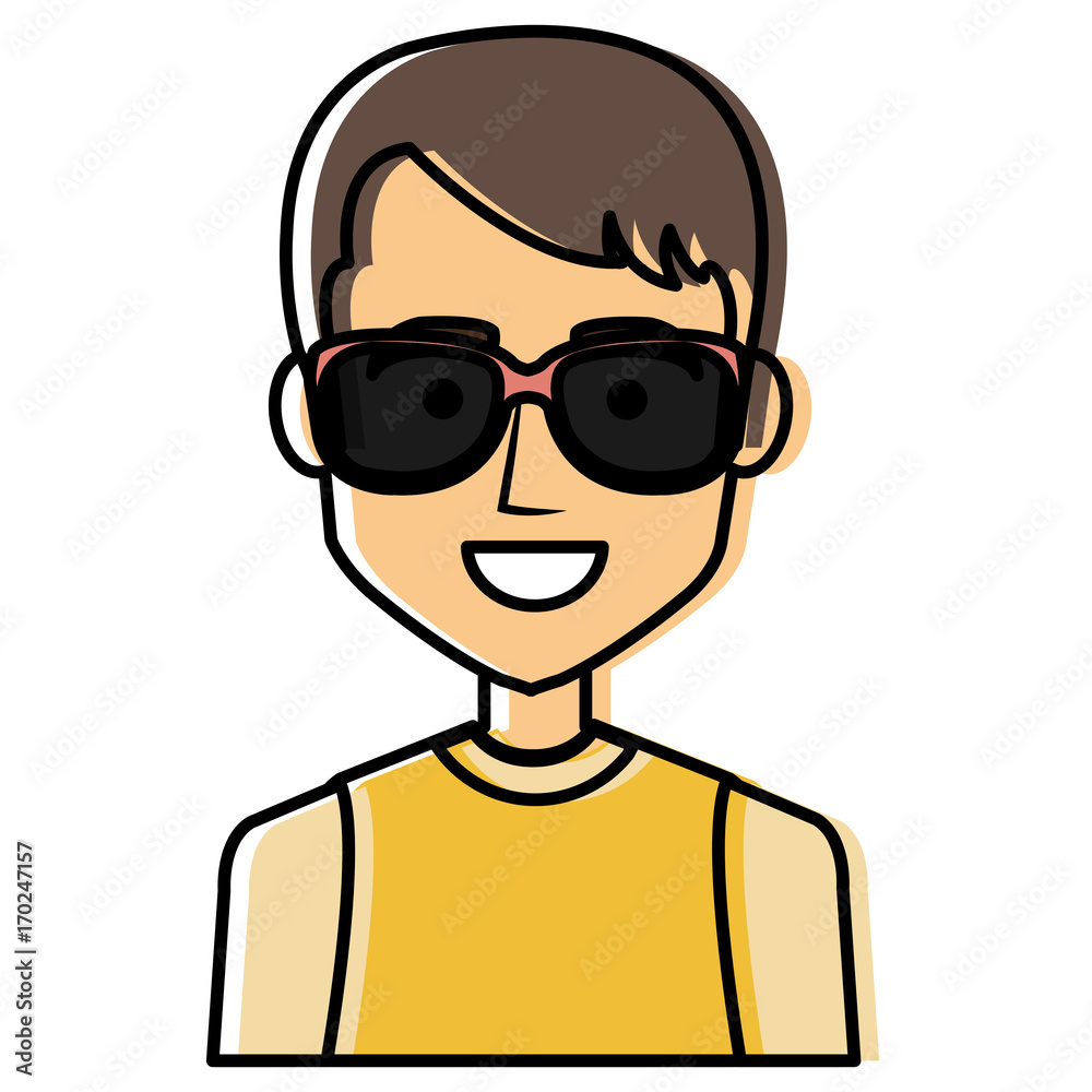 young man avatar with sunglasses character vector illustration design young man avatar with sunglasses character vector illustration design