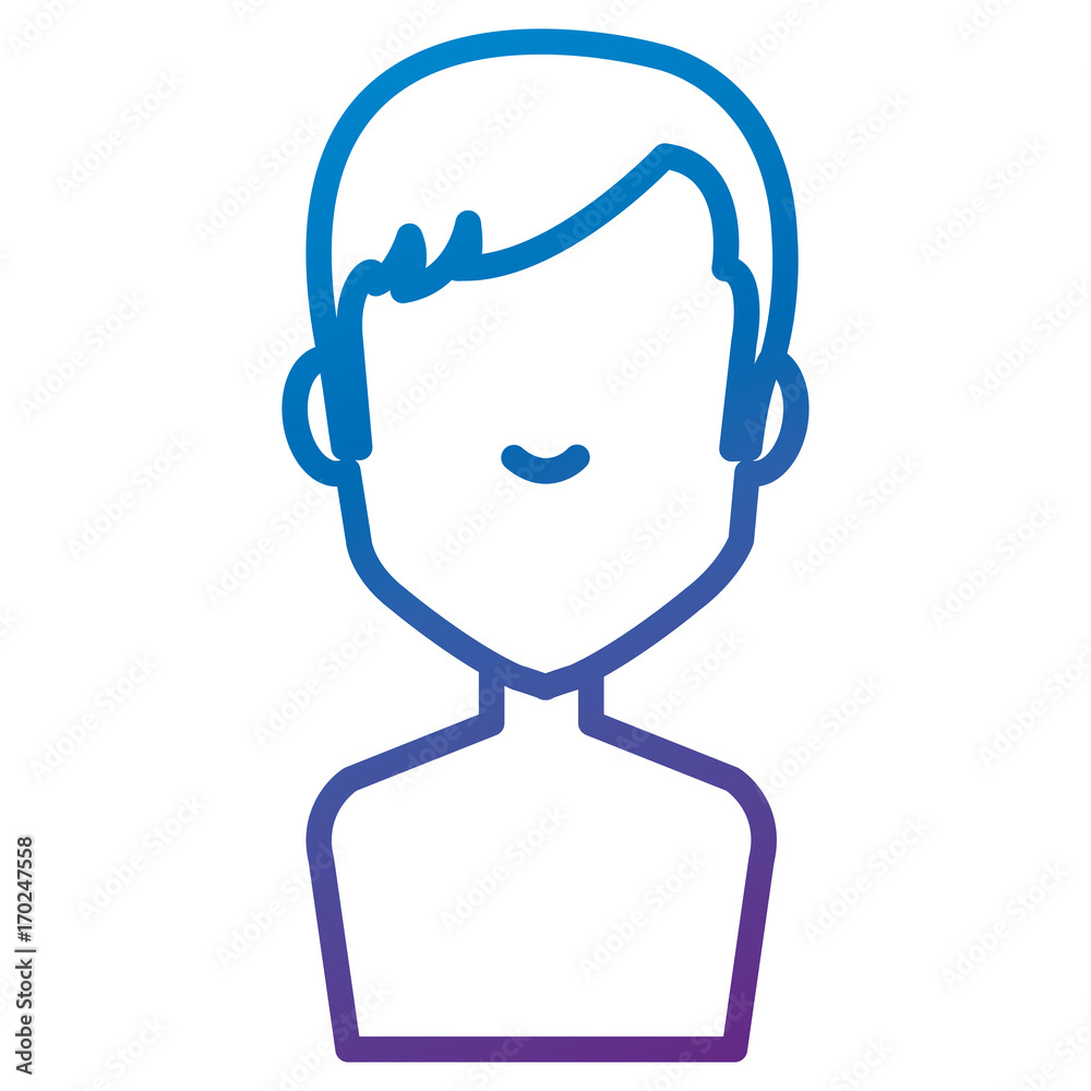 Obraz premium young man shirtless avatar character vector illustration design