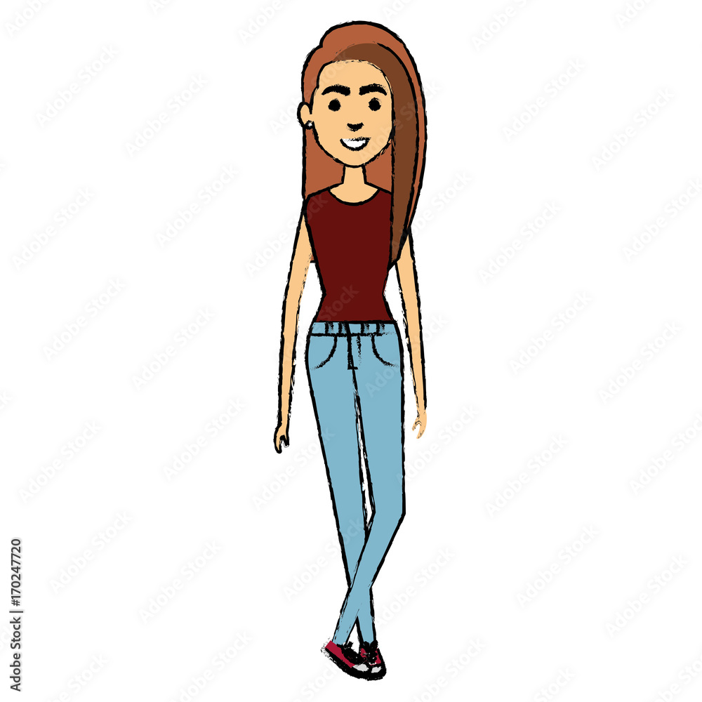 beautiful woman avatar character vector illustration design