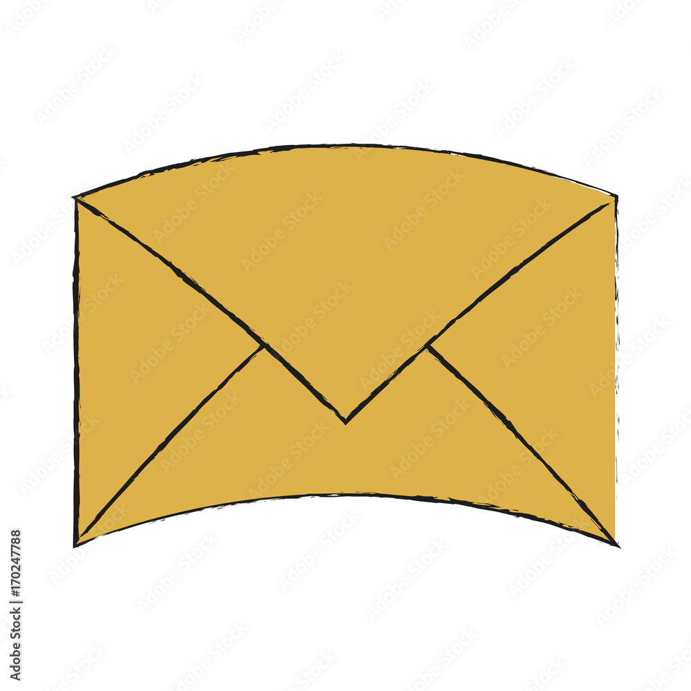 Envelope of email mail message and letter theme Isolated design Vector illustration