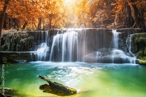 Fototapeta Naklejka Na Ścianę i Meble -  Waterfall autumn in rainforest