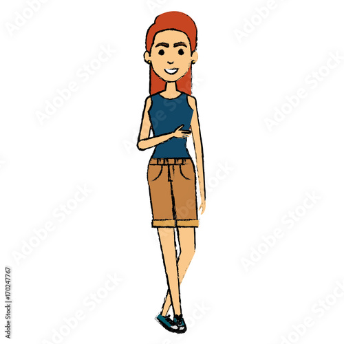 beautiful woman with books avatar character vector illustration design