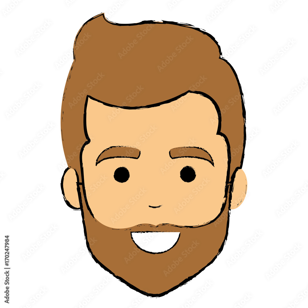 young man head with beard avatar character vector illustration design young man head with beard avatar character vector illustration design