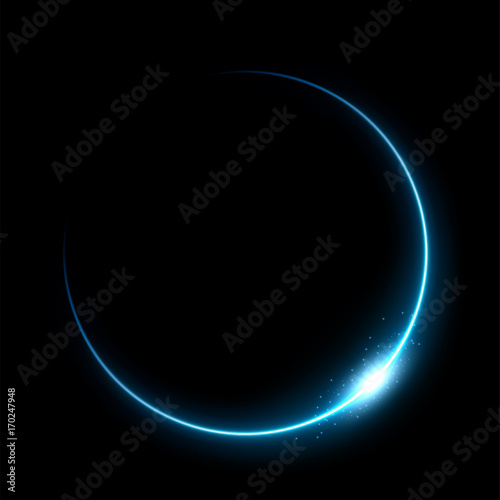 Blue eclipse, Suitable for product advertising, natural events, horror concept and other. Vector Illustration