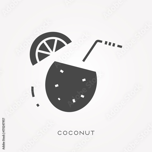 Silhouette icon coconut