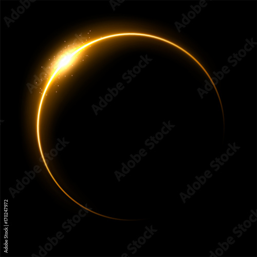 Yellow eclipse, Suitable for product advertising, natural events, horror concept and other. Vector Illustration