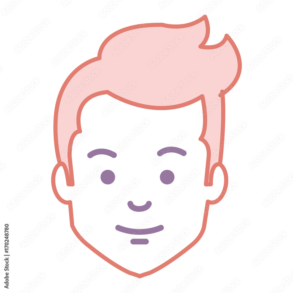 Obraz premium young man head avatar character vector illustration design
