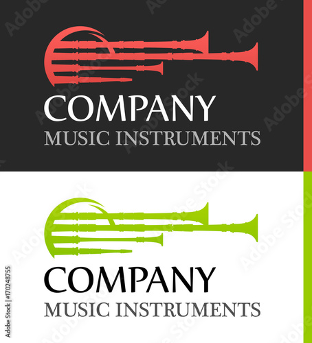 Logo with Bagpipes in flat ...