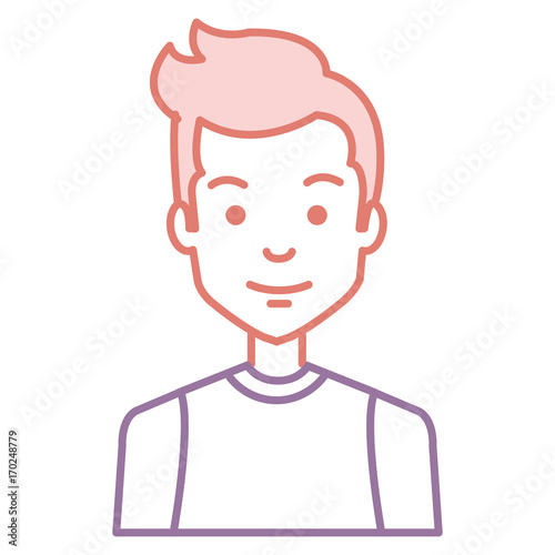 young man avatar character vector illustration design