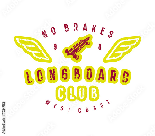 Typographic emblem of longboard shop