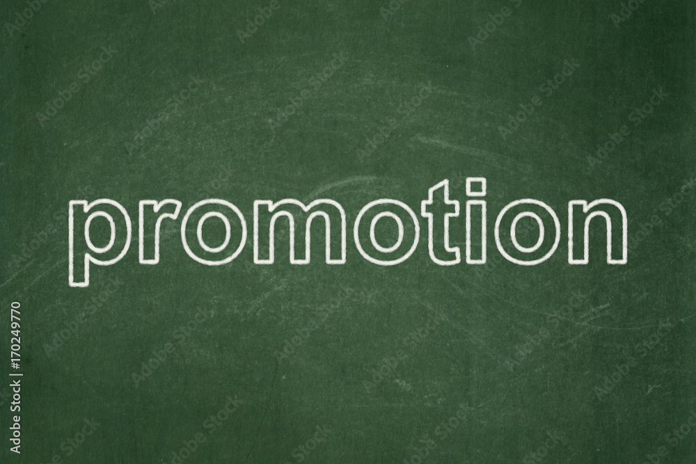 Fototapeta premium Marketing concept: Promotion on chalkboard background