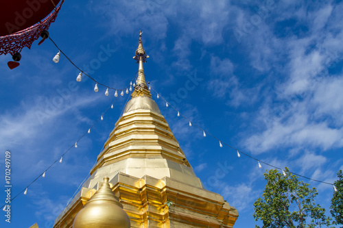 pagoda Thailand and blue sky . photo