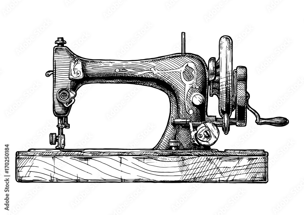 Εκτύπωση καμβά illustration of sewing machine