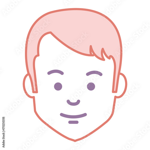 young man head avatar character vector illustration design