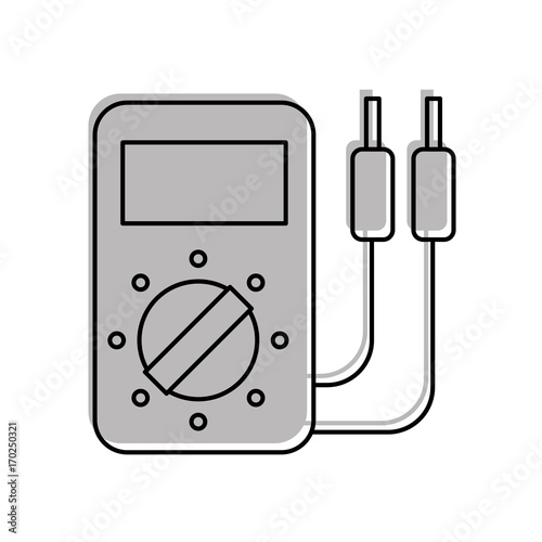 car battery tester appliance measure power vector illustration