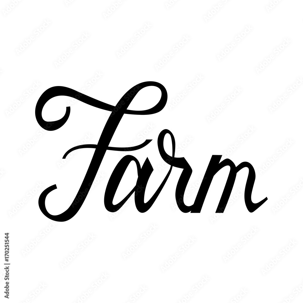 Farm lettering text isolated on white background. Farm lettering text isolated on white background.