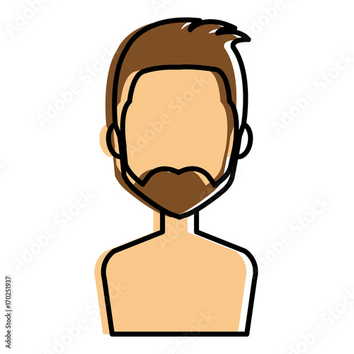 young man shirtless avatar character vector illustration design