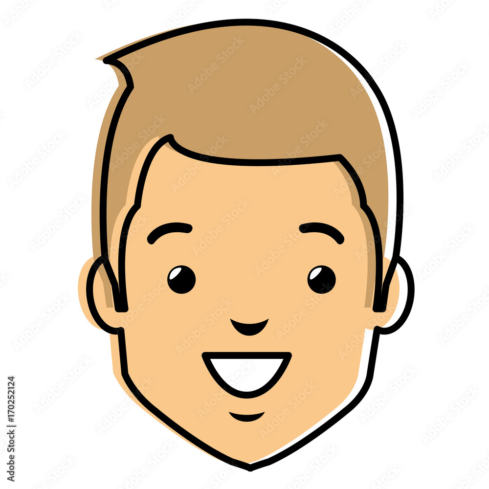 Obraz premium young man head avatar character vector illustration design