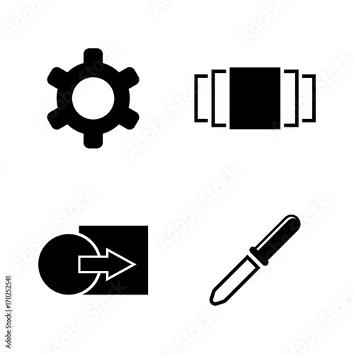 Image Settings. Simple Related Vector Icons Set for Video, Mobile Apps, Web Sites, Print Projects and Your Design. Black Flat Illustration on White Background.