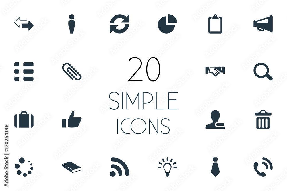 Vector Illustration Set Of Simple People Icons. Elements Rubbish Can