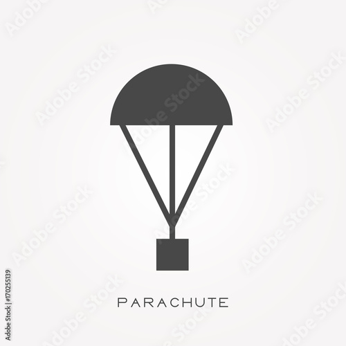 Silhouette icon parachute