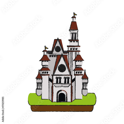 Castle of palace medieval and fairytale theme Isolated design Vector illustration