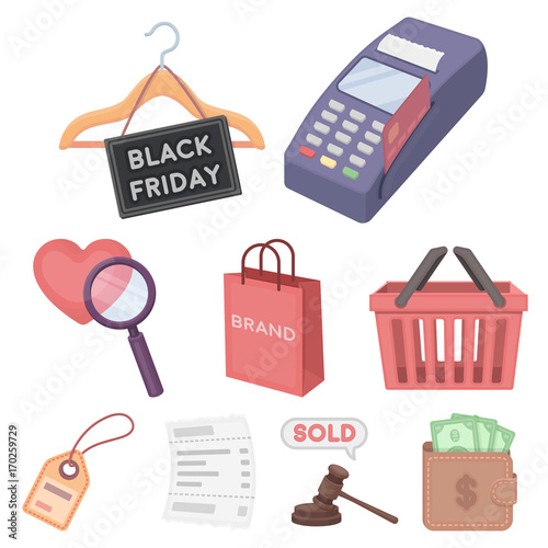 E-commerce set icons in cartoon style. Big collection of e-commerce vector symbol stock illustration