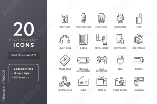 Electronic Devices Line Icons