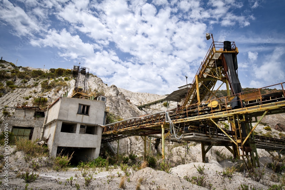 No longer operating conveyor belts in an old mine