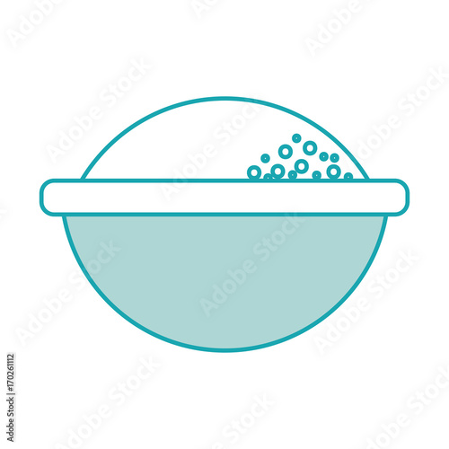 cartoon bowl with flour ingredient bakery and dessert vector illustration