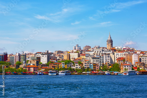 Bosphorus and Galata Tower in Istanbul, Turkey © Shchipkova Elena