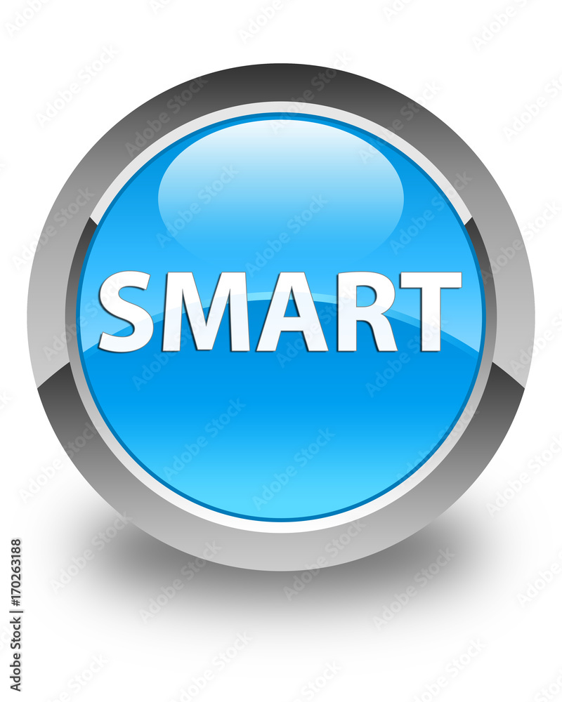 Smart glossy cyan blue round button Smart glossy cyan blue round button