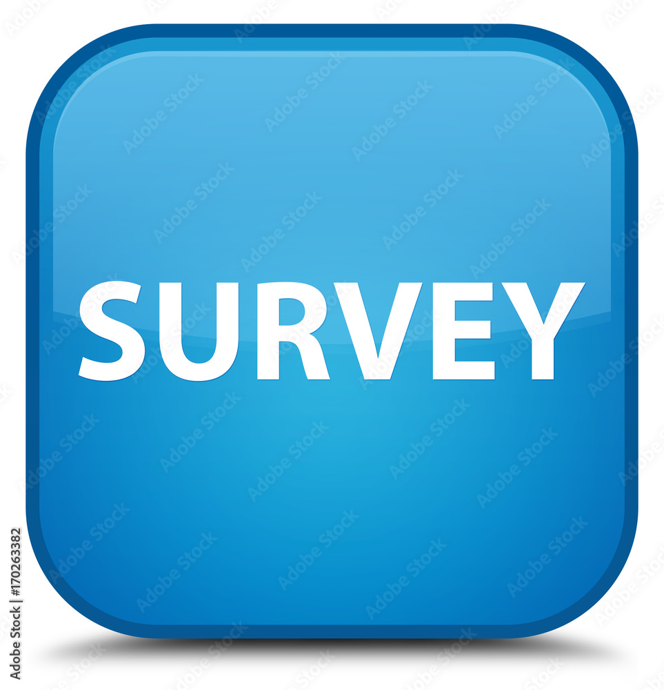 Survey special cyan blue square button Survey special cyan blue square button