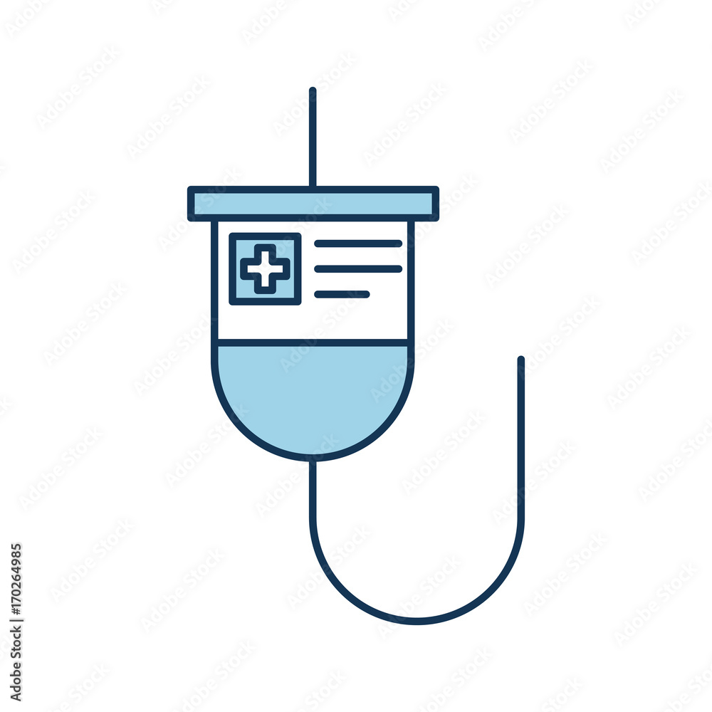 medical plastic bag iv hanging medicine treatment vector illustration