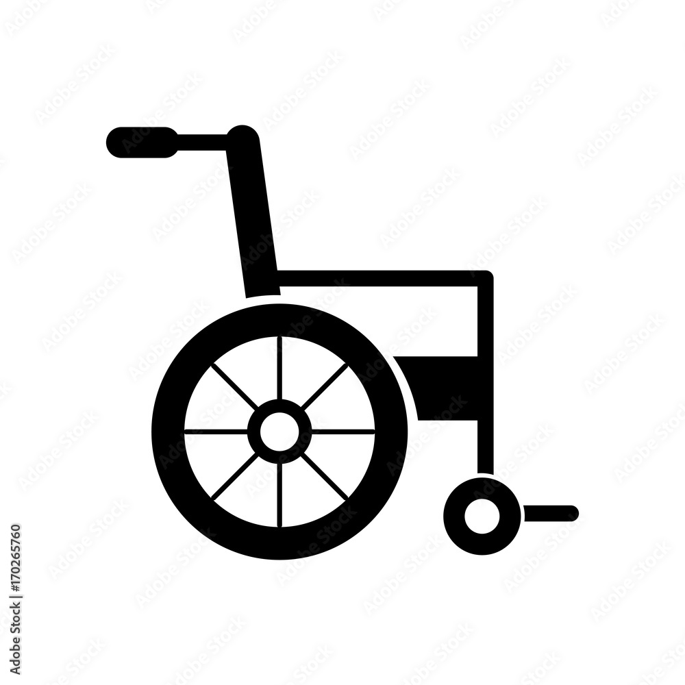 wheelchair medical equipment disable transport vector illustration