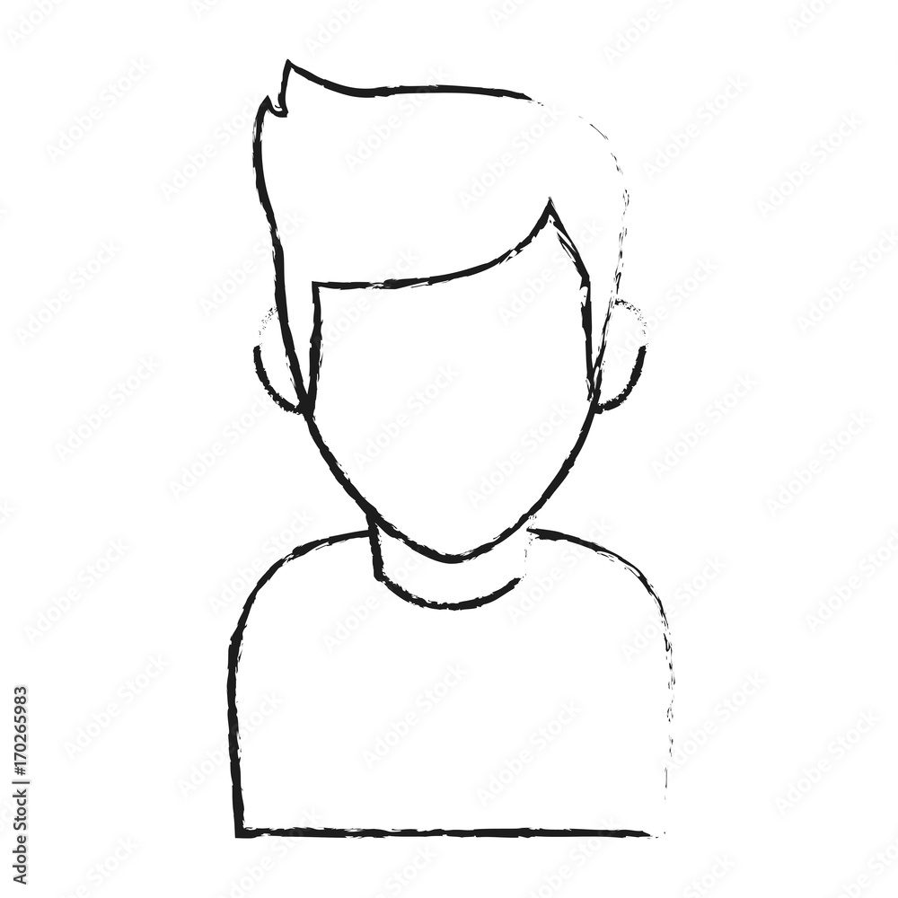 Avatar boy of male person people and human theme Isolated design Vector illustration