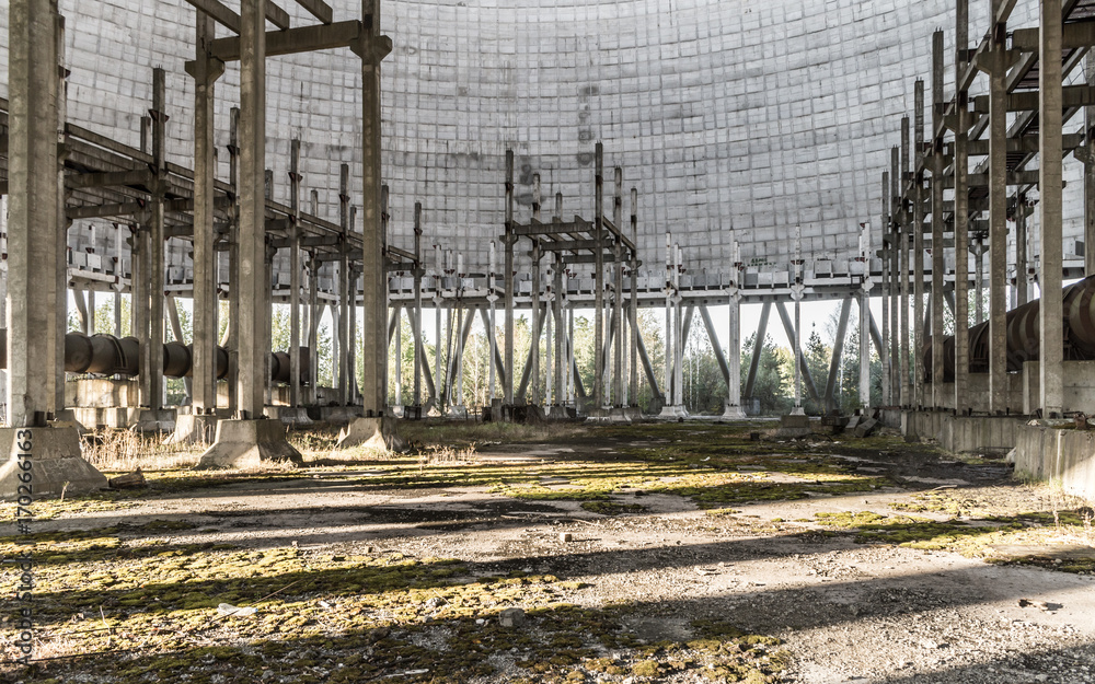 Cooling Tower Of An Abandoned Power Plant