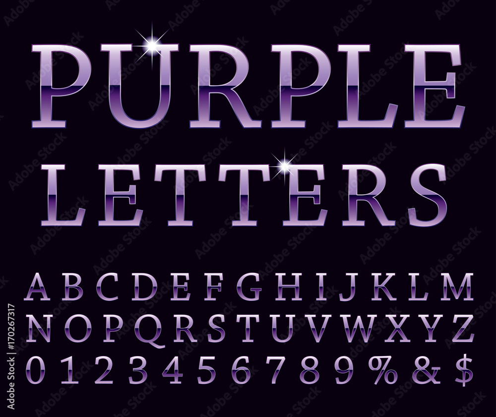 purple font letters