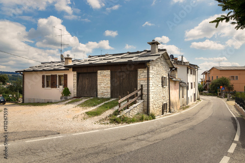 Cescatto, Italy - August 22, 2017: House with patio from the mountain village of Italy.