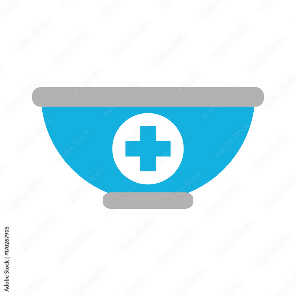 Obraz premium medical bowl with cross container clean vector illustration