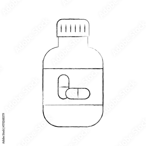 medicine bottle capsule healthcare symbol vector illustration