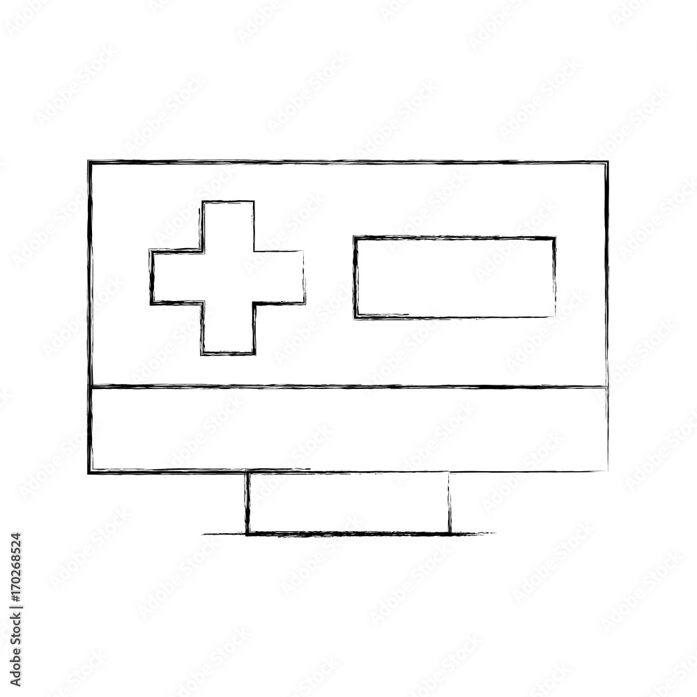 Fototapeta premium screen computer cross medical online support digital vector illustration
