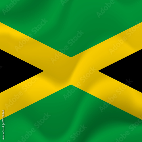 Jamaica flag background. Vector illustration.