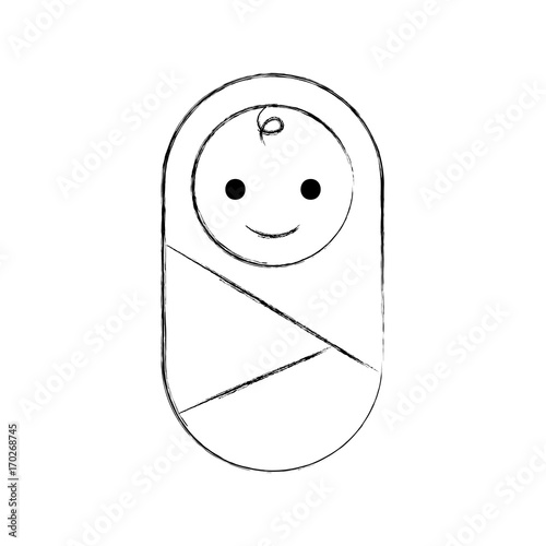 baby wrapped in blanket clothes healthcare vector illustration