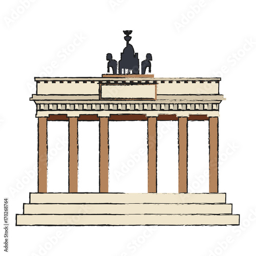 Brandenburg gate of germany europe landmark theme Isolated design Vector illustration