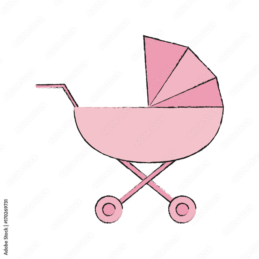 Stroller of baby object and child theme Isolated design Vector illustration Stroller of baby object and child theme Isolated design Vector illustration