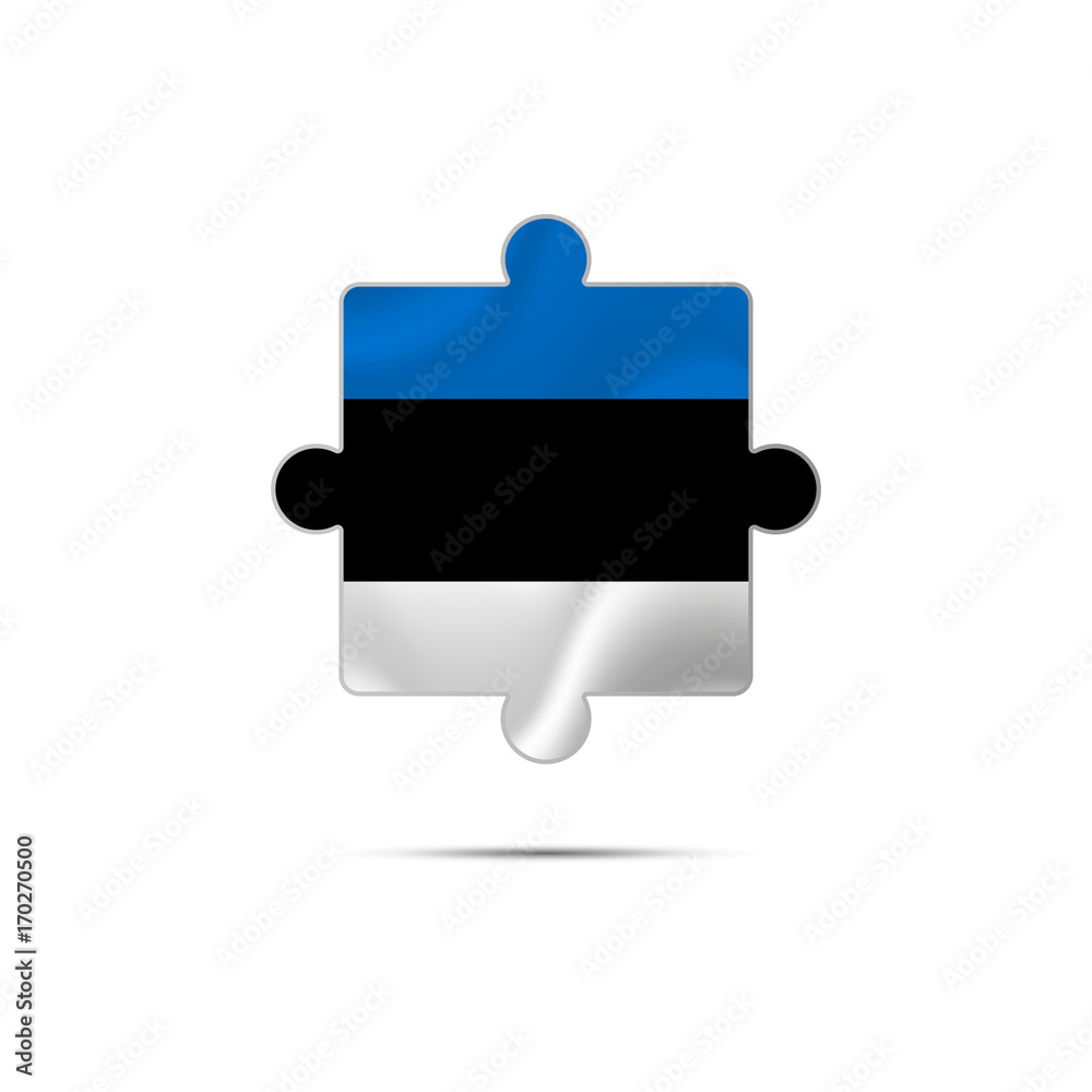 Isolated piece of puzzle with the Estonia flag. Vector illustration. Isolated piece of puzzle with the Estonia flag. Vector illustration.